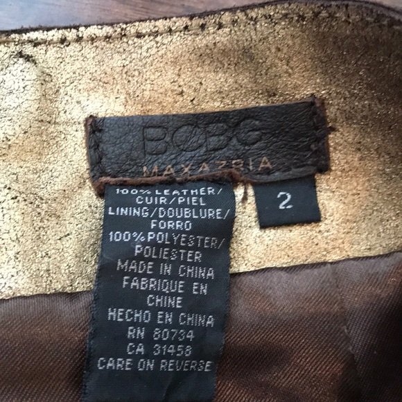 BCBG MaxAzaria Gold leather skirt - Picture 3 of 11